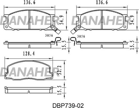 Danaher DBP739-02 - Гальмівні колодки, дискові гальма avtolavka.club