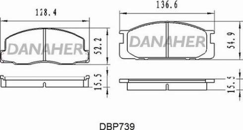 Danaher DBP739 - Гальмівні колодки, дискові гальма avtolavka.club