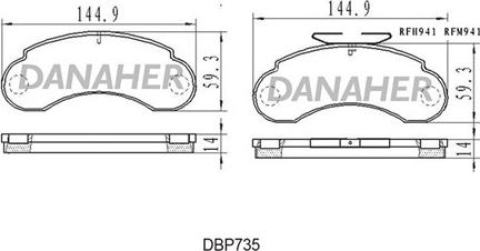 Danaher DBP735 - Гальмівні колодки, дискові гальма avtolavka.club