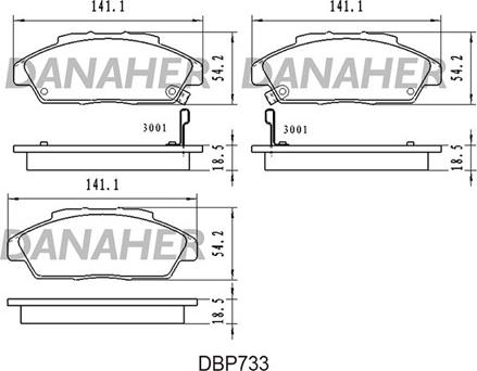 Danaher DBP733 - Гальмівні колодки, дискові гальма avtolavka.club