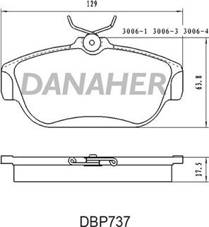 Danaher DBP737 - Гальмівні колодки, дискові гальма avtolavka.club