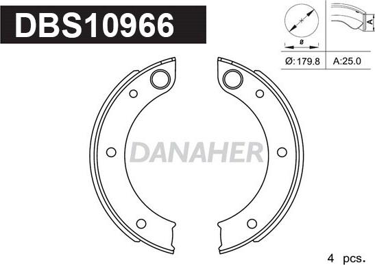 Danaher DBS10966 - Комплект гальм, ручник, парковка avtolavka.club