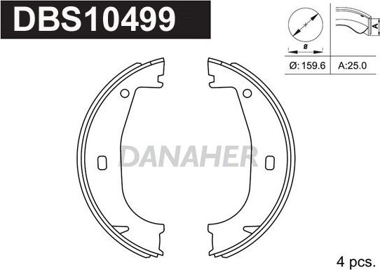 Danaher DBS10499 - Комплект гальм, ручник, парковка avtolavka.club