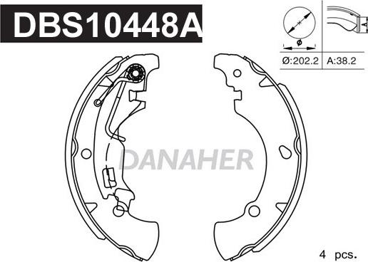 Danaher DBS10448A - Комплект гальм, барабанний механізм avtolavka.club