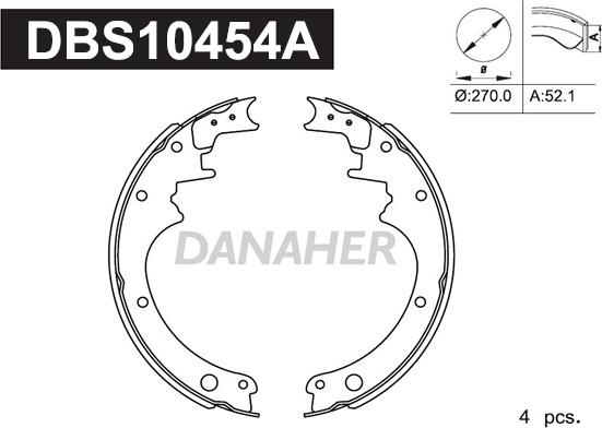 Danaher DBS10454A - Комплект гальм, барабанний механізм avtolavka.club