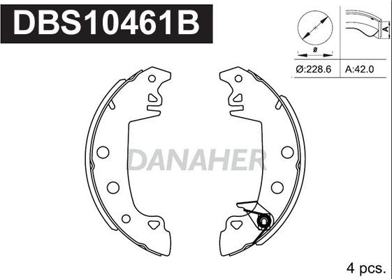 Danaher DBS10461B - Комплект гальм, барабанний механізм avtolavka.club