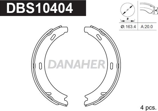 Danaher DBS10404 - Комплект гальм, ручник, парковка avtolavka.club