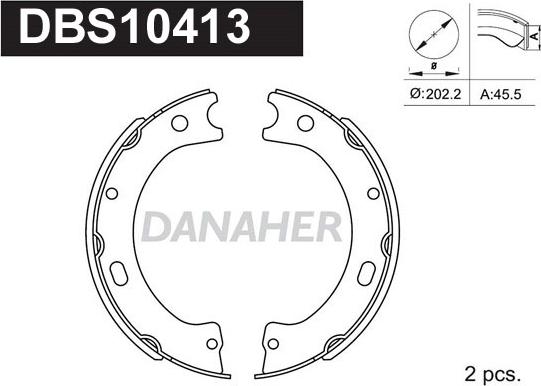 Danaher DBS10413 - Комплект гальм, ручник, парковка avtolavka.club