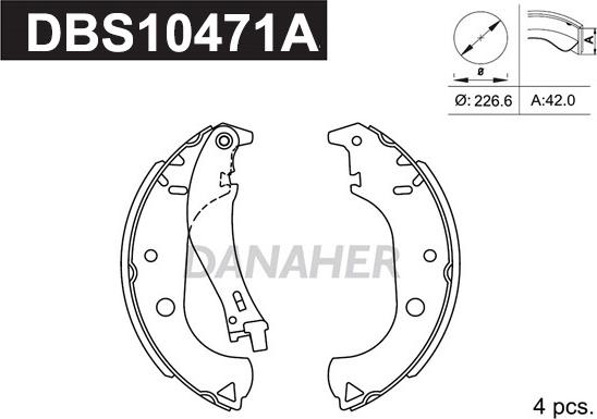 Danaher DBS10471A - Комплект гальм, барабанний механізм avtolavka.club