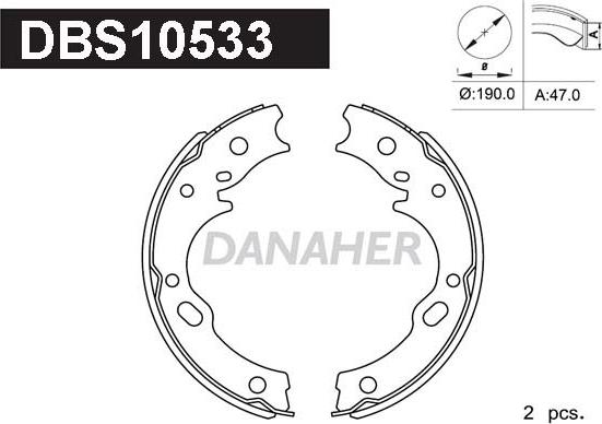 Danaher DBS10533 - Комплект гальм, ручник, парковка avtolavka.club