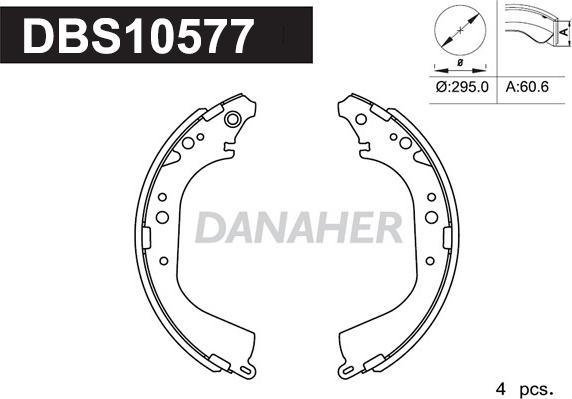 Danaher DBS10577 - Комплект гальм, барабанний механізм avtolavka.club