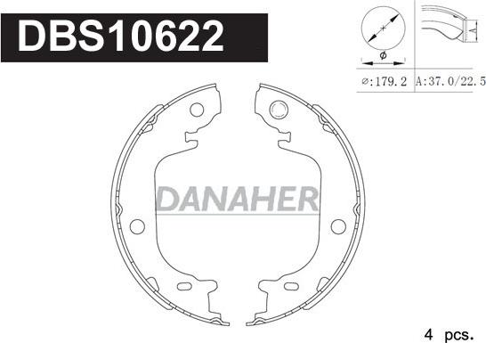 Danaher DBS10622 - Комплект гальм, ручник, парковка avtolavka.club