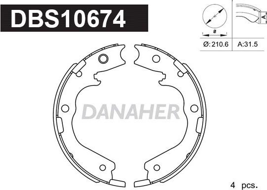 Danaher DBS10674 - Комплект гальм, ручник, парковка avtolavka.club