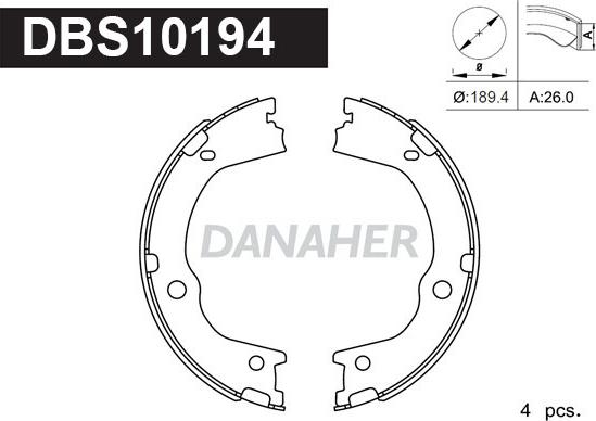 Danaher DBS10194 - Комплект гальм, ручник, парковка avtolavka.club