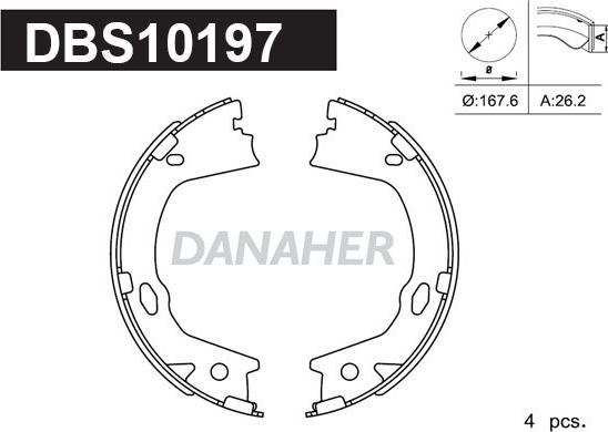 Danaher DBS10197 - Комплект гальм, ручник, парковка avtolavka.club
