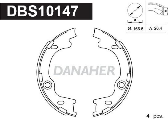 Danaher DBS10147 - Комплект гальм, ручник, парковка avtolavka.club