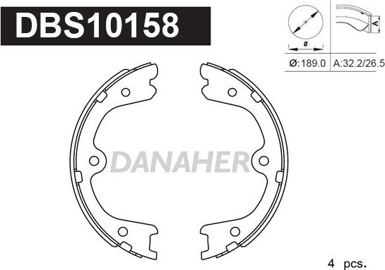 Danaher DBS10158 - Комплект гальм, ручник, парковка avtolavka.club