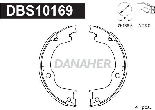 Danaher DBS10169 - Комплект гальм, ручник, парковка avtolavka.club