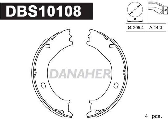 Danaher DBS10108 - Комплект гальм, ручник, парковка avtolavka.club