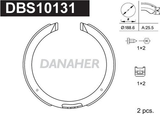 Danaher DBS10131 - Комплект гальм, ручник, парковка avtolavka.club