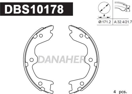 Danaher DBS10178 - Комплект гальм, ручник, парковка avtolavka.club