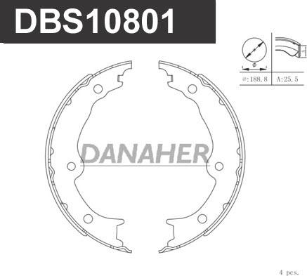 Danaher DBS10801 - Комплект гальм, ручник, парковка avtolavka.club