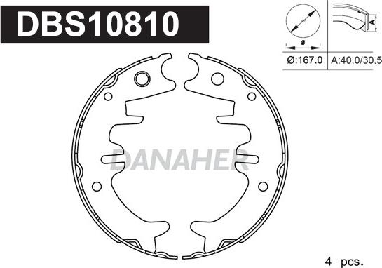 Danaher DBS10810 - Комплект гальм, ручник, парковка avtolavka.club