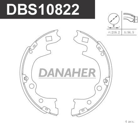 Danaher DBS10822 - Комплект гальм, барабанний механізм avtolavka.club