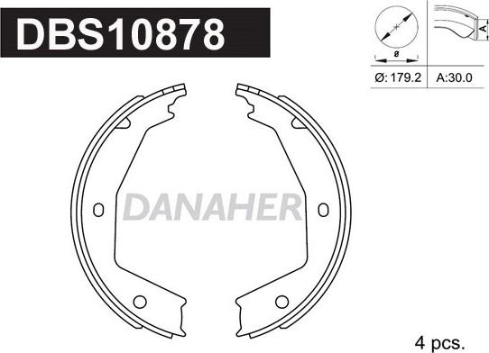 Danaher DBS10878 - Комплект гальм, ручник, парковка avtolavka.club