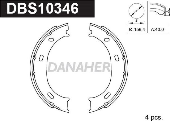 Danaher DBS10346 - Комплект гальм, ручник, парковка avtolavka.club