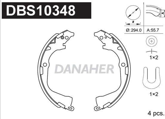 Danaher DBS10348 - Комплект гальм, барабанний механізм avtolavka.club