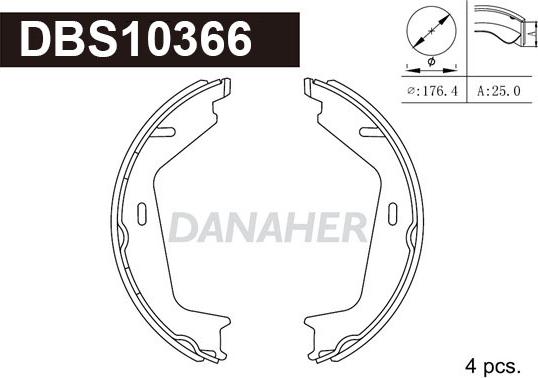 Danaher DBS10366 - Комплект гальм, ручник, парковка avtolavka.club