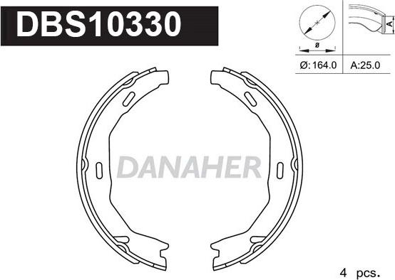 Danaher DBS10330 - Комплект гальм, ручник, парковка avtolavka.club