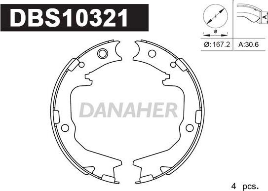 Danaher DBS10321 - Комплект гальм, ручник, парковка avtolavka.club