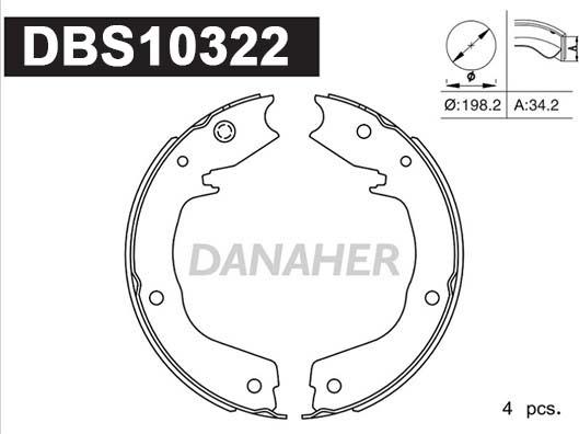 Danaher DBS10322 - Комплект гальм, ручник, парковка avtolavka.club