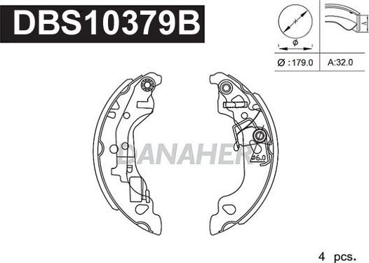 Danaher DBS10379B - Комплект гальм, барабанний механізм avtolavka.club