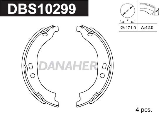 Danaher DBS10299 - Комплект гальм, ручник, парковка avtolavka.club