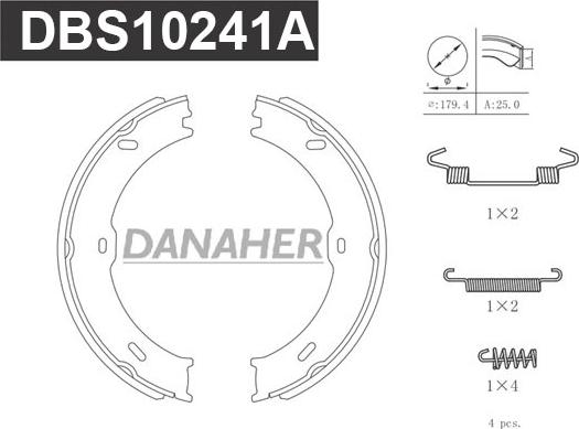 Danaher DBS10241A - Комплект гальм, ручник, парковка avtolavka.club