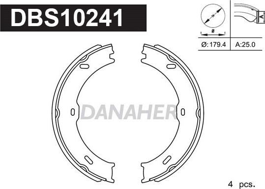 Danaher DBS10241 - Комплект гальм, ручник, парковка avtolavka.club