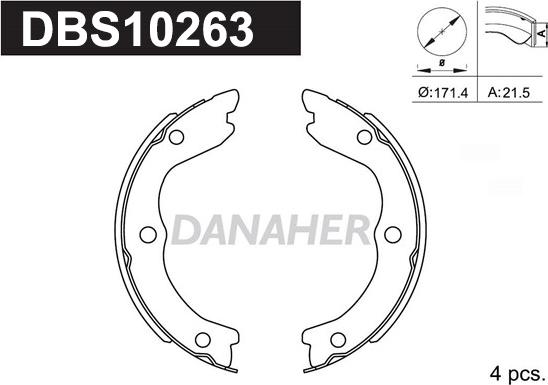 Danaher DBS10263 - Комплект гальм, ручник, парковка avtolavka.club