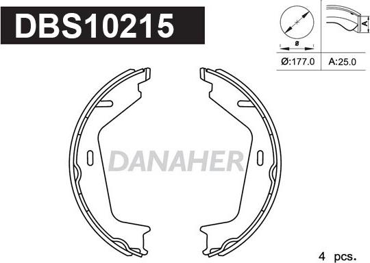 Danaher DBS10215 - Комплект гальм, ручник, парковка avtolavka.club