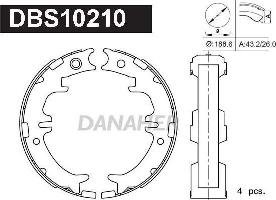 Danaher DBS10210 - Комплект гальм, ручник, парковка avtolavka.club