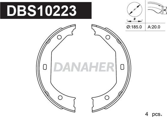 Danaher DBS10223 - Комплект гальм, ручник, парковка avtolavka.club