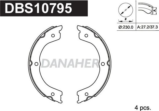 Danaher DBS10795 - Комплект гальм, ручник, парковка avtolavka.club