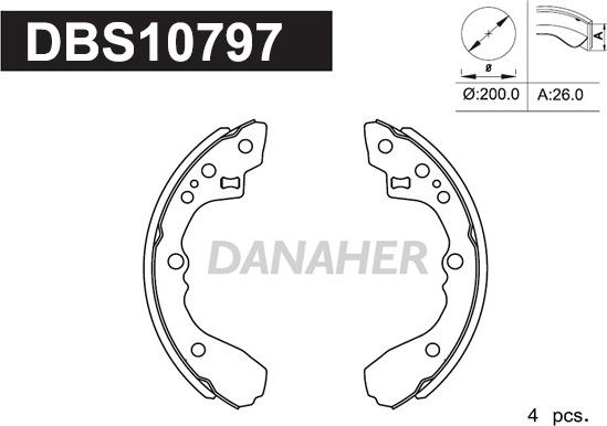 Danaher DBS10797 - Комплект гальм, барабанний механізм avtolavka.club