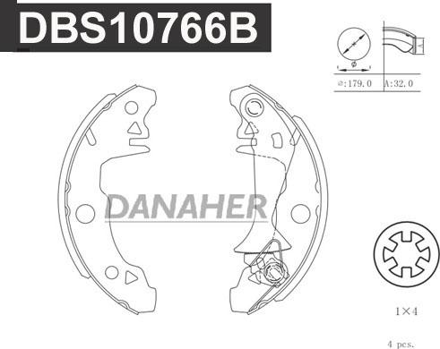 Danaher DBS10766B - Комплект гальм, барабанний механізм avtolavka.club