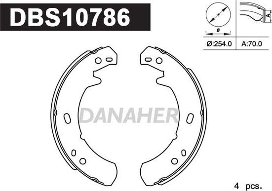 Danaher DBS10786 - Комплект гальм, ручник, парковка avtolavka.club