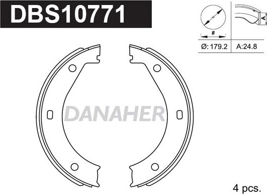 Danaher DBS10771 - Комплект гальм, ручник, парковка avtolavka.club