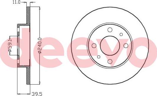 DEEVO BD14620 - Гальмівний диск avtolavka.club