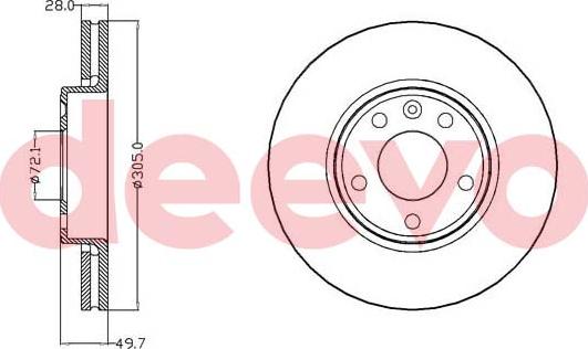 DEEVO BD15400 - Гальмівний диск avtolavka.club